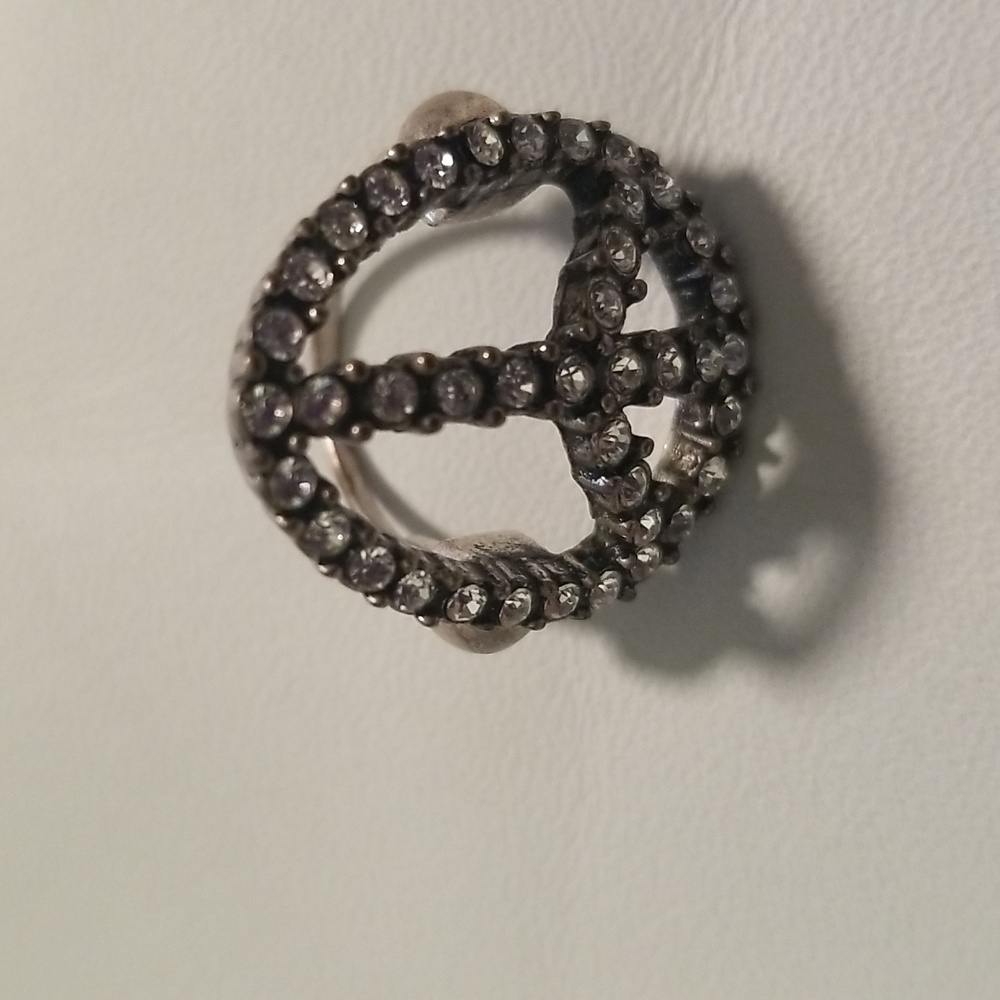 Women's Lucky Brand Ring; Silver with Rhinestones; Size 8 - Picture 6 of 8